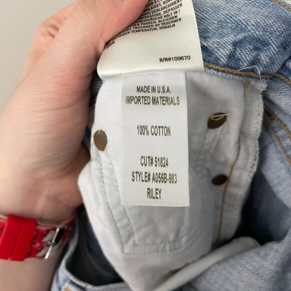 AGOLDE Riley High Rise Distressed Straight Leg Crop Jeans Size 24 - Picture 4 of 7